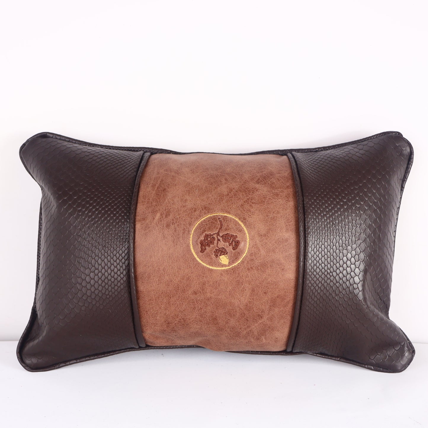 Large Volare Pillow: Tobacco Brown + Brown Boa