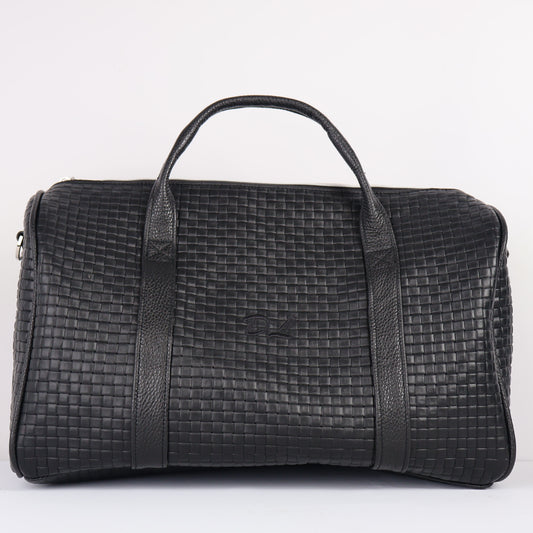 Weekender Duffel: Black Sassari + Pitch Black