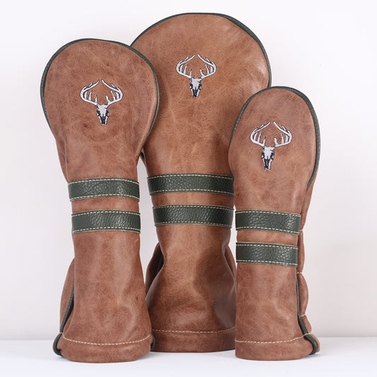 Headcover Set: Tobacco Brown + Olive