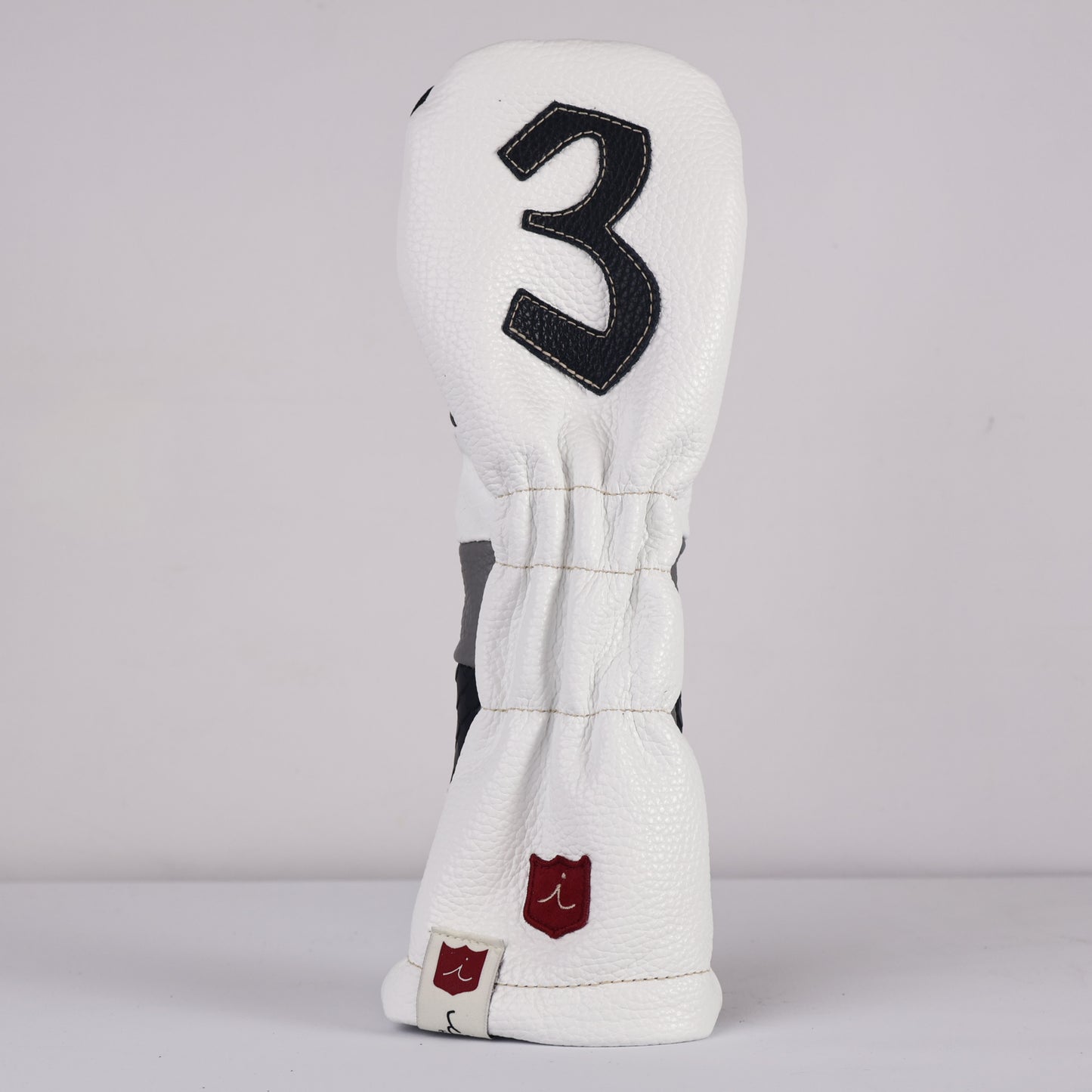 Patchwork Wood Headcover: White + Black / Gray