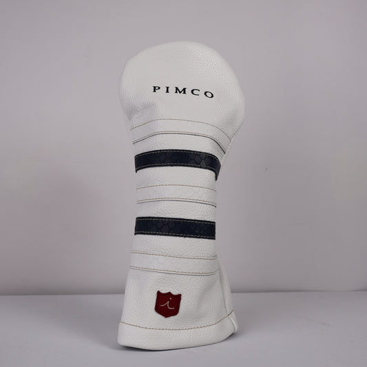 Driver Headcover: Pure White + Navy Boa