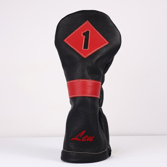 Driver Headcover: Pitch Black + Sunday Red