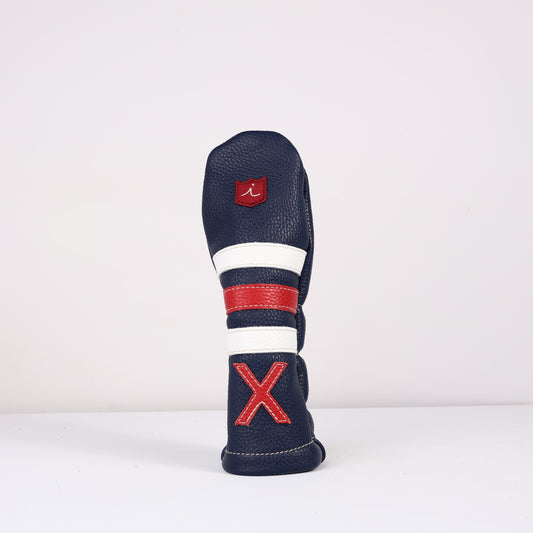 Hybrid Headcover: Navy + Pure White + Sunday Red