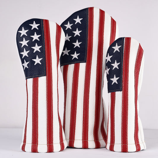 Headcover Set: Pure White + Freedom Stitched