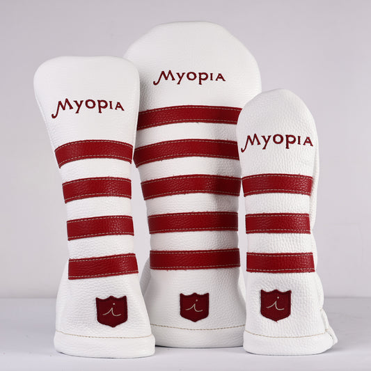 Headcover Set: Pure White + Sunday Red