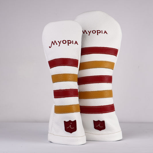 Headcover Set: Pure White + Sunday Red + Gold