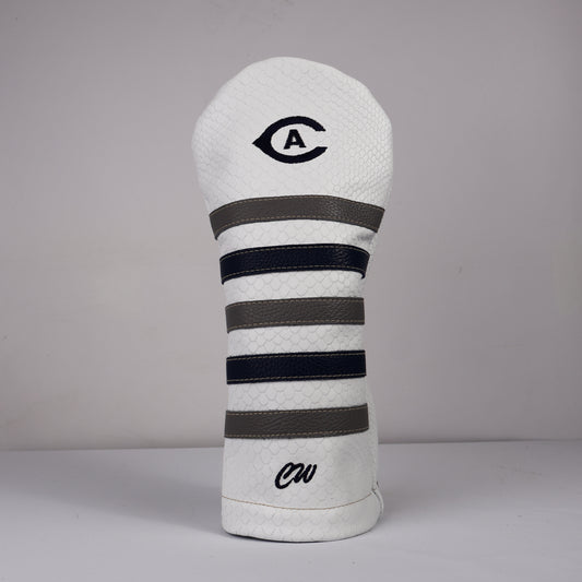 Driver Headcover: White Boa + Granite Grey + Navy