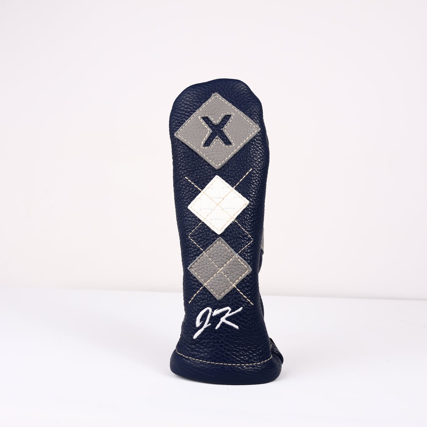 Hybrid Headcover: Navy + Granite Grey + White Sassari