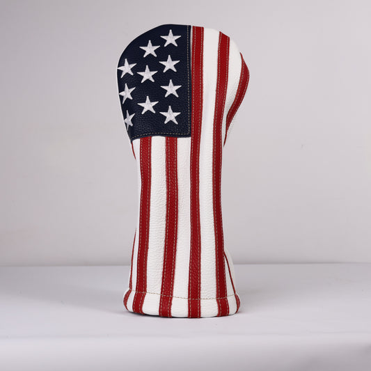 Driver Headcover: Pure White + Freedom Stitched + Sunday Red + True Blue