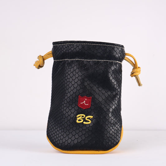 Valuables Pouch: Black Boa + Gold