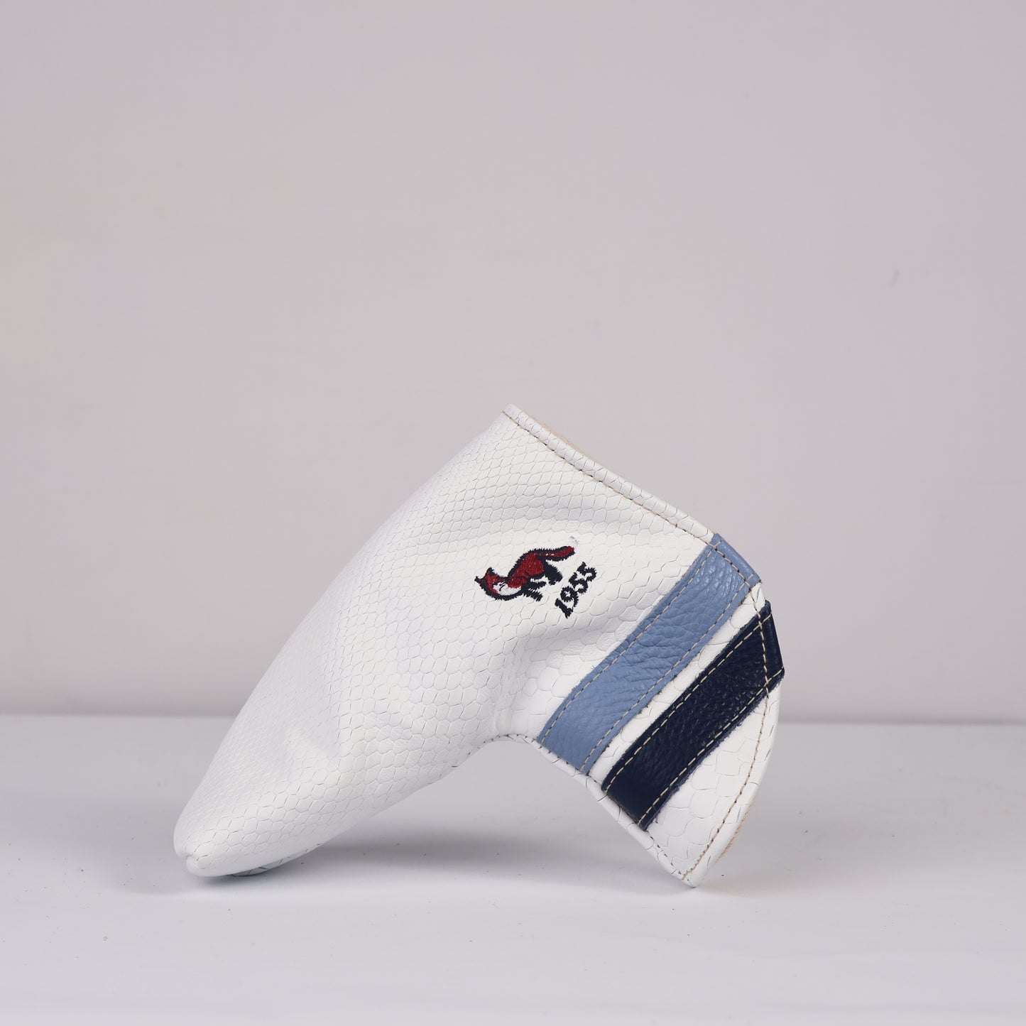 Blade Putter Headcover: Carolina Blue + Navy + White Boa
