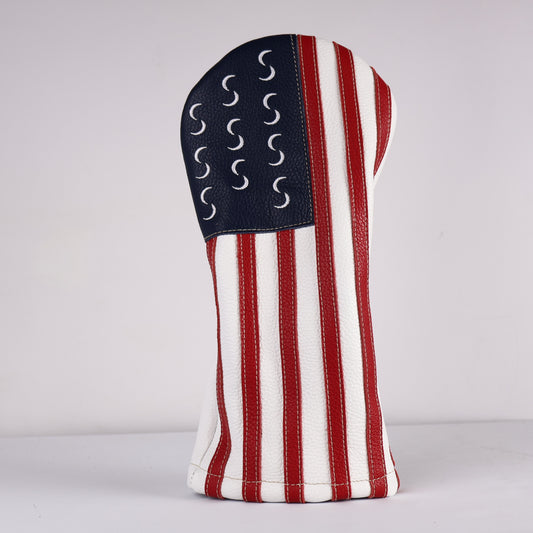Driver Headcover: Pure White + Freedom Stitched + Navy + Sunday Red