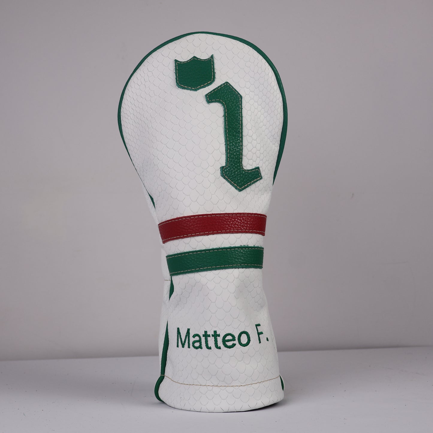 Driver Headcover: White Boa + Masters Green + Sunday Red