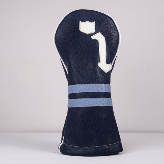 Driver Headcover: Navy + Pure White + Carolina Blue
