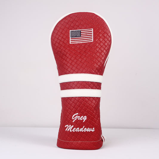 Driver Headcover: Red Sassari + Pure White