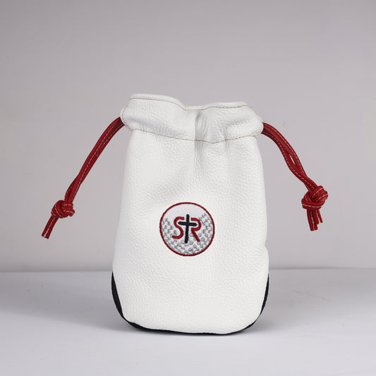 Valuables Pouch Headcover: Pure White + Sunday Red + Black Boa