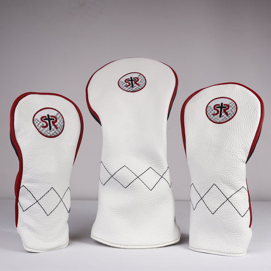 Triptych Headcover Set: Pitch Black + Pure White + Sunday Red + Black