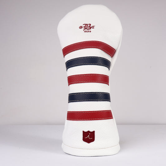 Driver Headcover: Pure White + Navy + Sunday Red