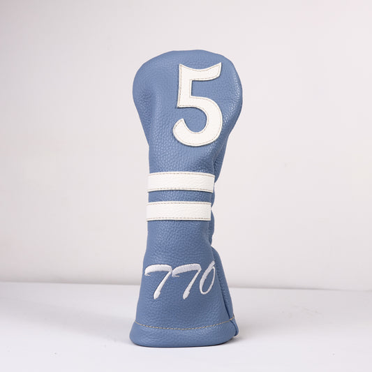 Wood Headcover: Carolina Blue + Pure White
