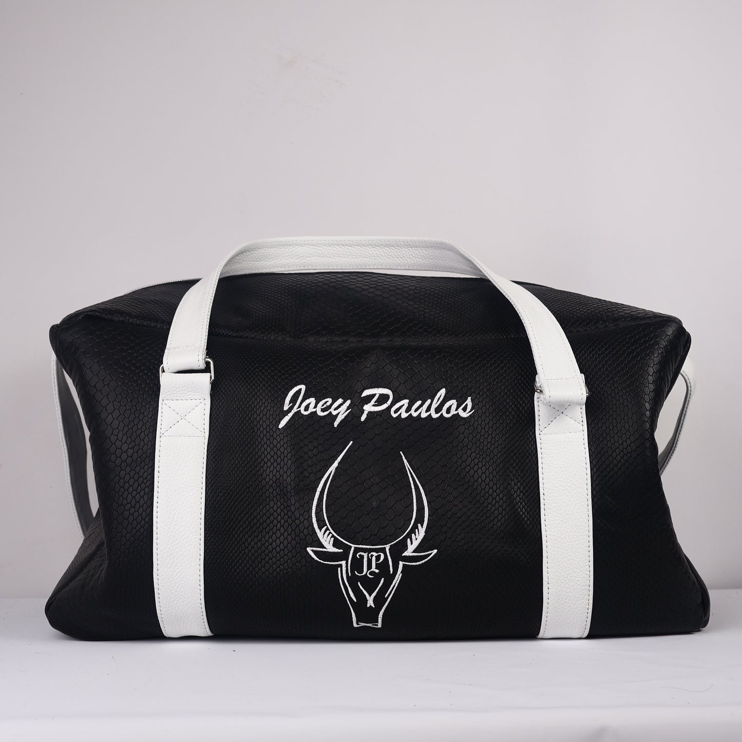 Max Carry Duffel: Black Boa + Pure White