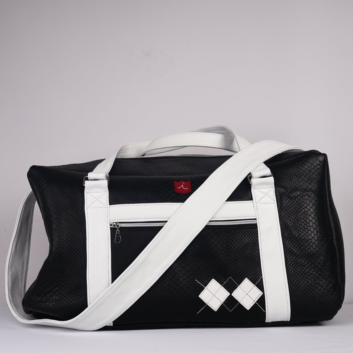 Max Carry Duffel: Black Boa + Pure White