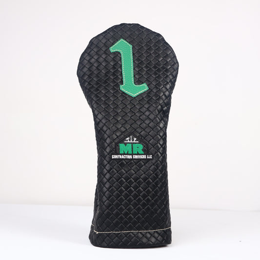 Driver Headcover: Black Sassari + Masters Green