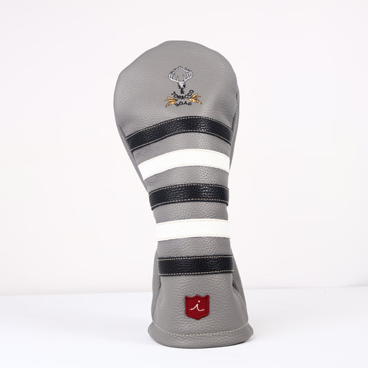 Driver Headcover: Granite Grey + Pitch Black + White Boa