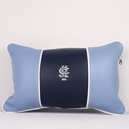 Large Volare Pillow: Carolina Blue + Navy +Pure White