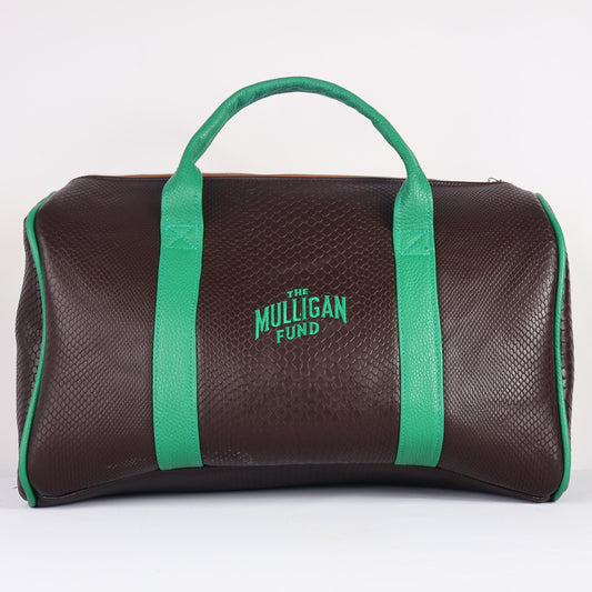 Weekender Duffel: Brown Boa + Masters Green