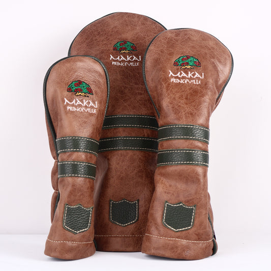 Headcover Set: Tobacco Brown + Olive