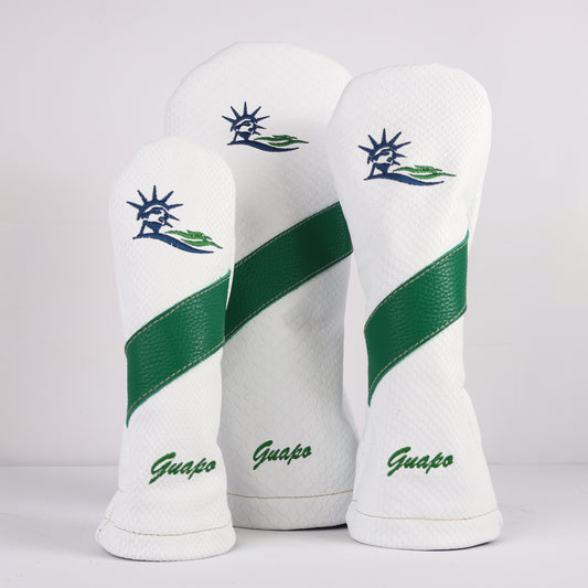 Headcover Set: White Boa + Masters Green