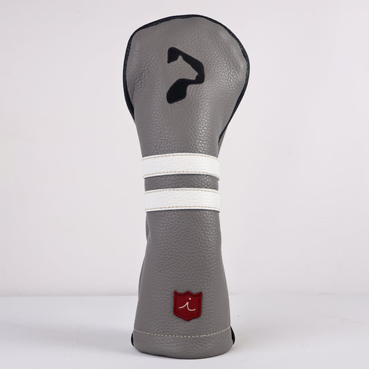 Wood Headcover: Granite Grey + Black Boa + Pure White