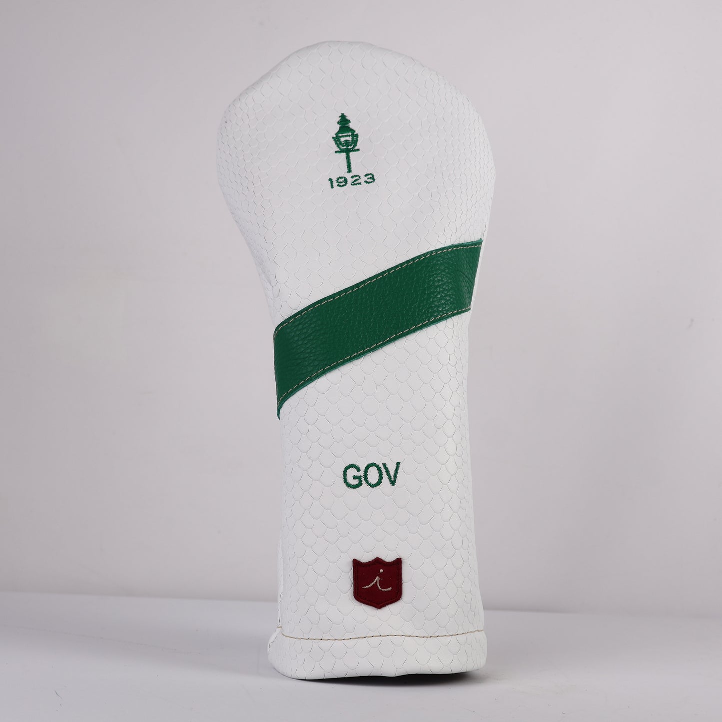 Driver Headcover: White Boa + Masters Green