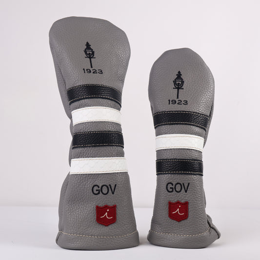 Headcover Set: Granite Grey + Pitch Black + White Boa