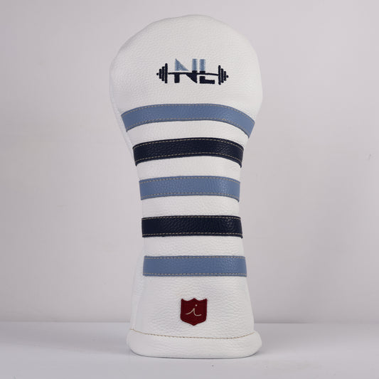 Driver Headcover: Pure White + Navy + Carolina Blue