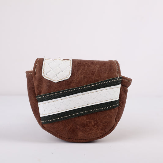 Mezz 1 Putter Headcover: Tobacco Brown + White Sassari + Olive + White Boa