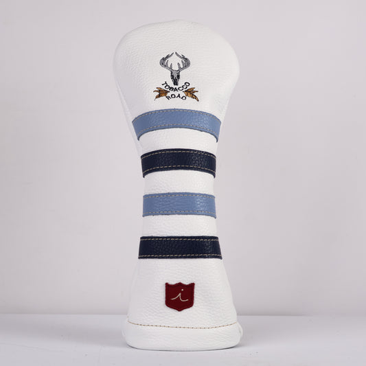 Wood Headcover: Pure White + Navy + Carolina Blue