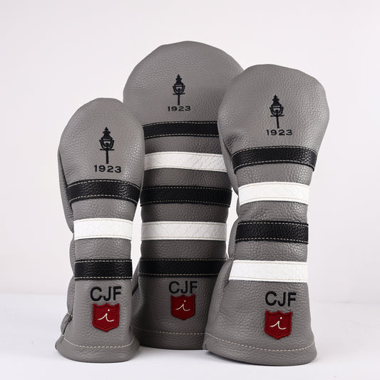 Headcover Set: Granite Grey + Pitch Black + White Boa