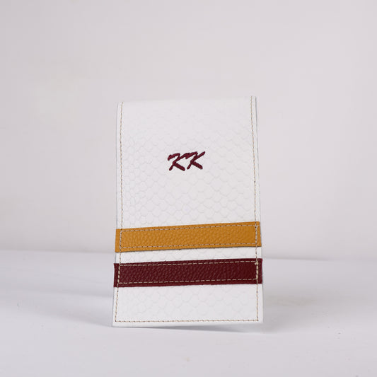 Yardage Book Cover: White Boa + Crimson + Gold