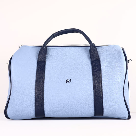 Weekender Duffel Bag: Carolina Blue + Navy