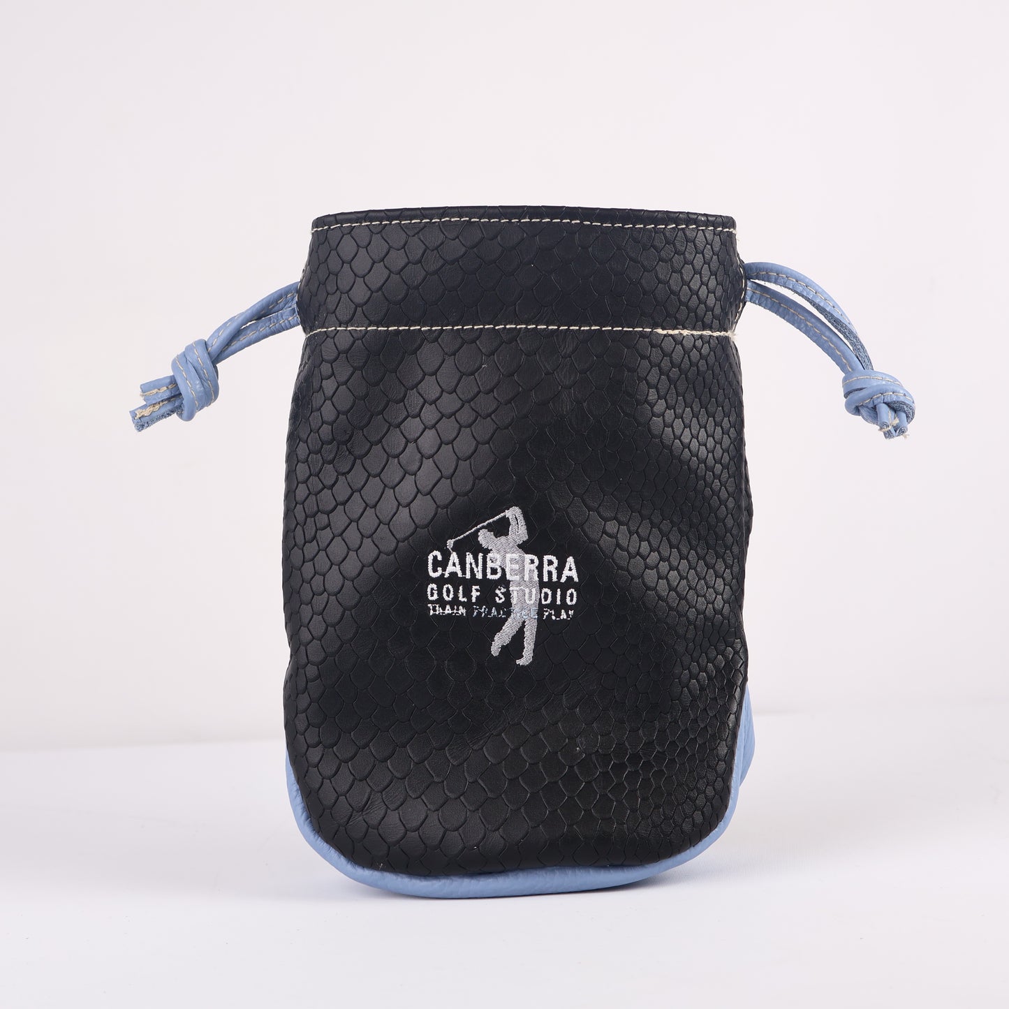 Valuables Pouch: Black Boa + Carolina Blue