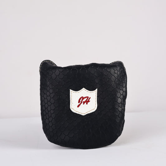 Half Mallet Headcover: Black Boa + Pure White
