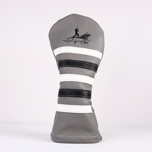 Driver Headcover: Granite Grey + White Boa + Pitch Black