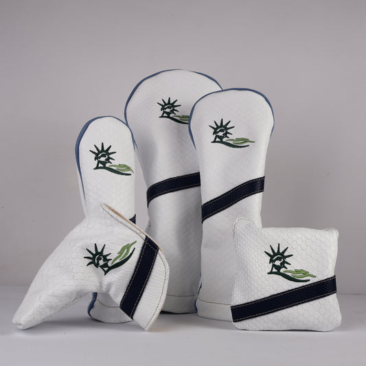 Headcover Set: White Boa + Carolina Blue + Navy