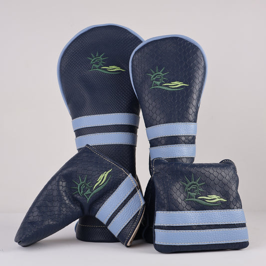 Headcover Set: Navy Boa + Carolina Blue