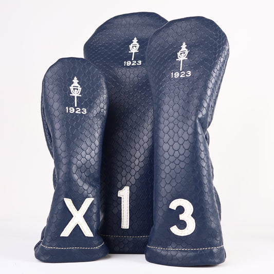 Headcover Set: Navy Boa + Pure White
