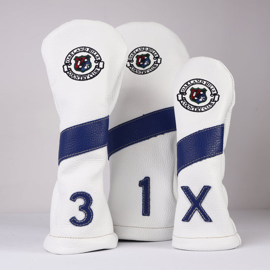 Headcover Set: Pure White + True Blue