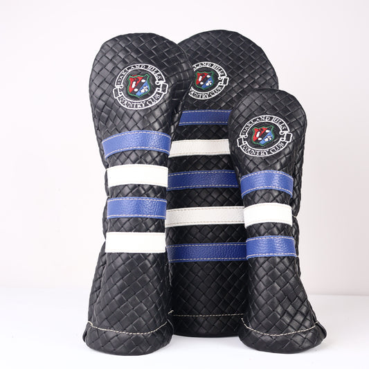 Headcover Set: Black Sassari + True Blue + Pure White