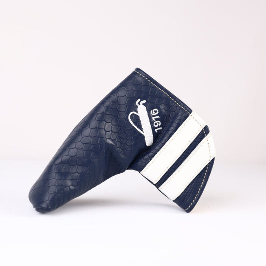 Blade Putter Headcover: Navy Boa + Pure White