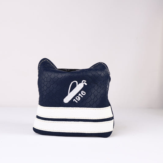 Full Mallet Headcover: Navy Boa + Pure White